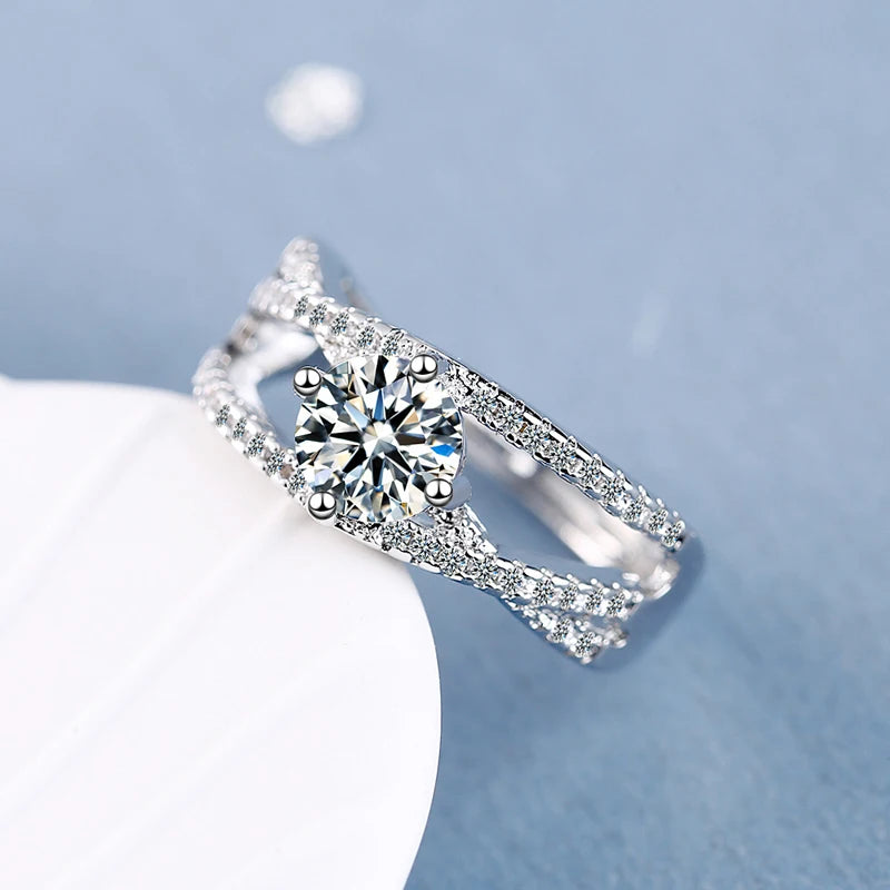 Embrace Love Round Moissanite Rings