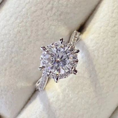 Calista Love Round Moissanite Ring