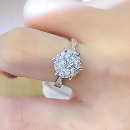 Calista Love Round Moissanite Ring