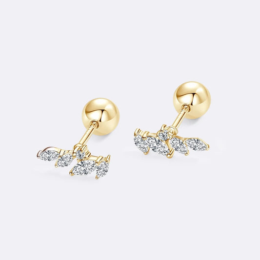 Geraldine's Oval Leaf Moissanite Studs Earrings