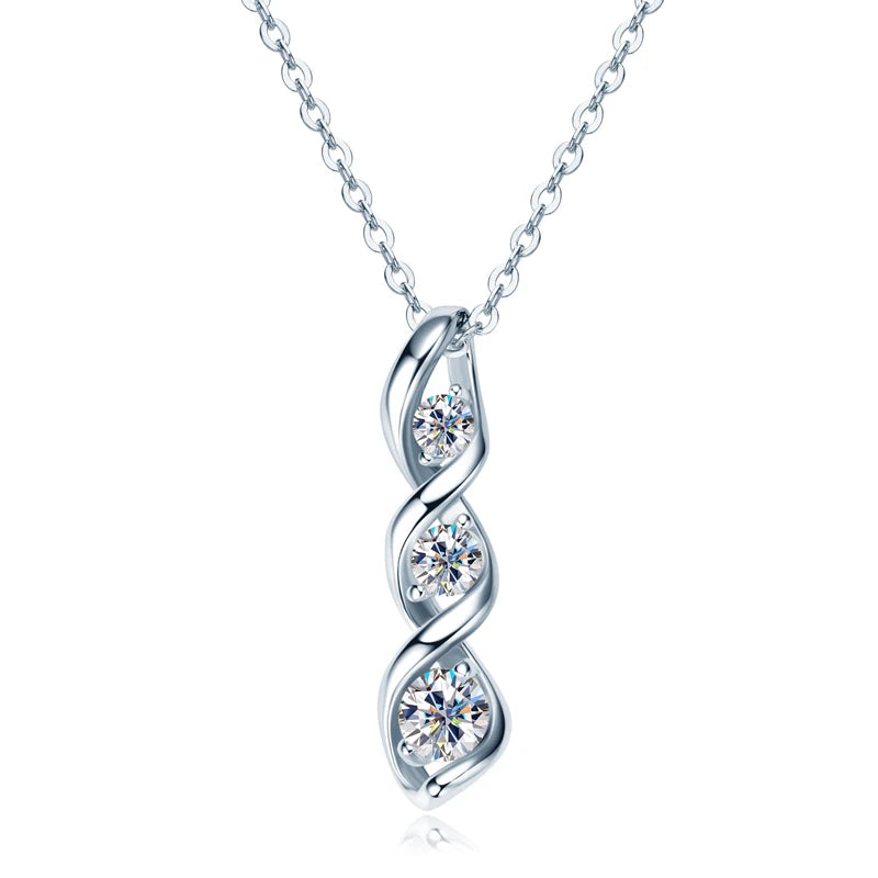 Lynn's Round Cut Moissanite Infinity Pendant Necklace