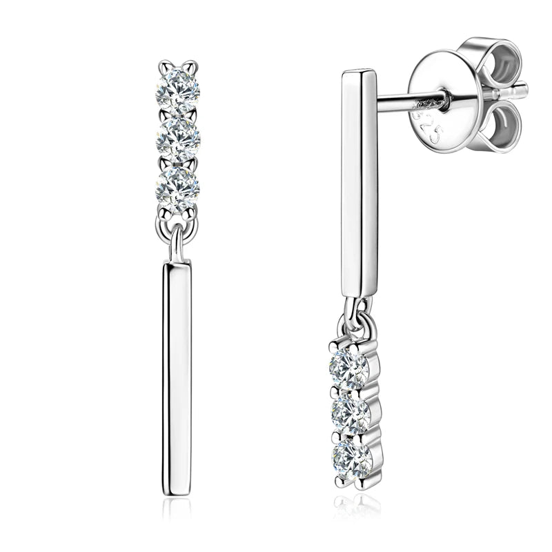 Geraldine's Pendientes Moissanite Studs Drop Earrings