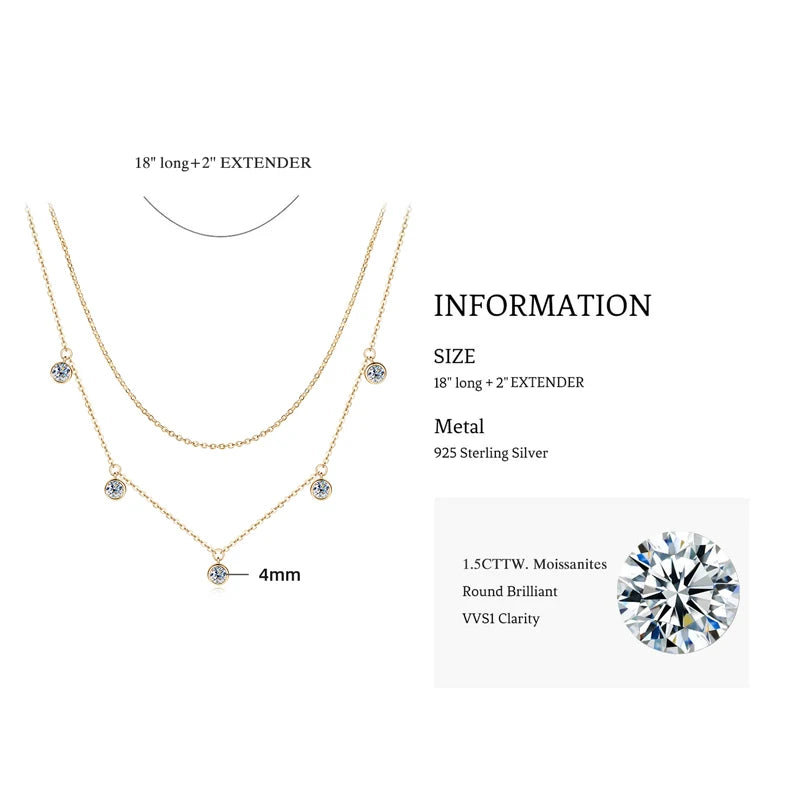 Lynn's Moissanite Double Chain Necklaces