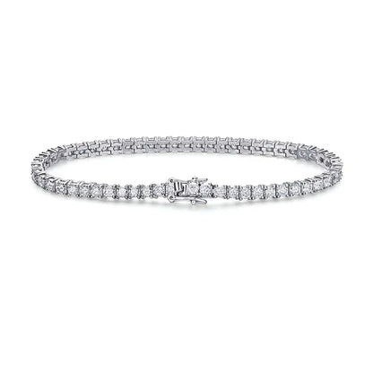 925 Round Cut Moissanite Tennis Bracelet