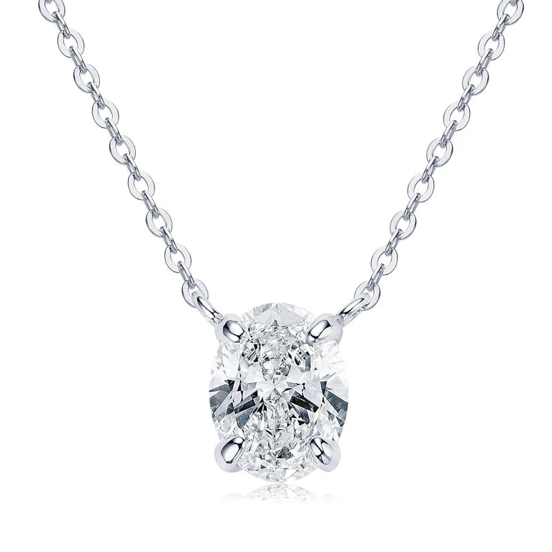 Geraldine's Trend Oval 2ct Moissanite Pendant Necklaces