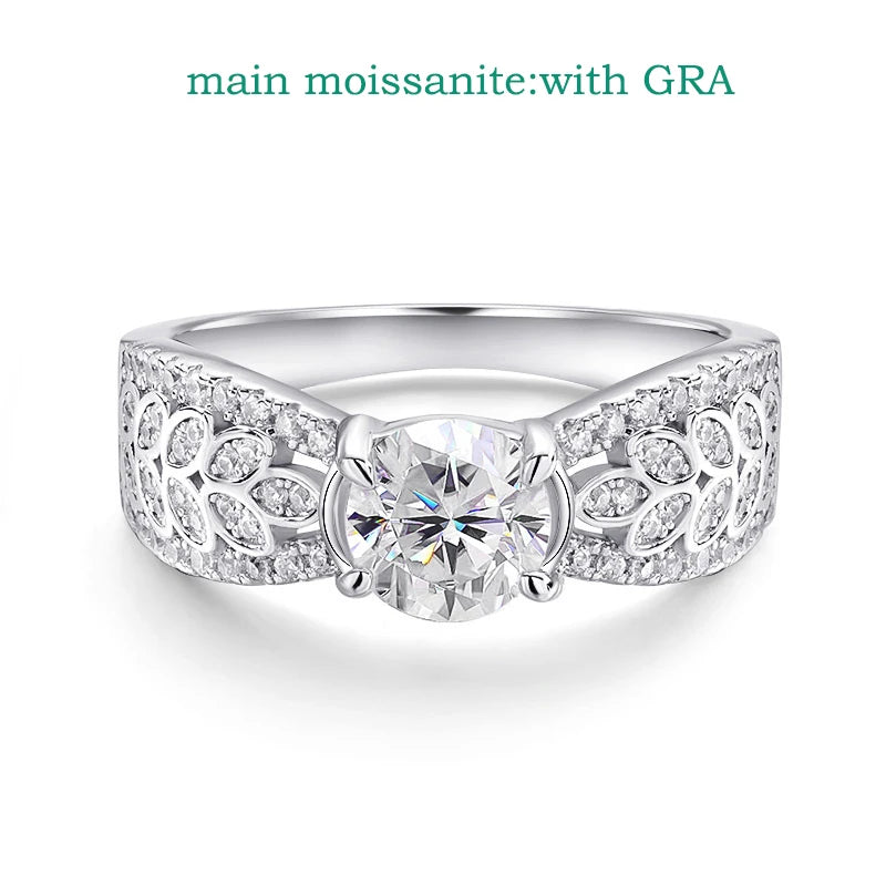 Luxury Sparkling 925 18k-Plated 1CT Moissanite Rings