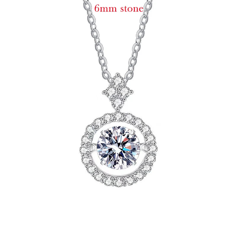 Dancing stone 5/6/6.5mm Zircon moissanite Necklace