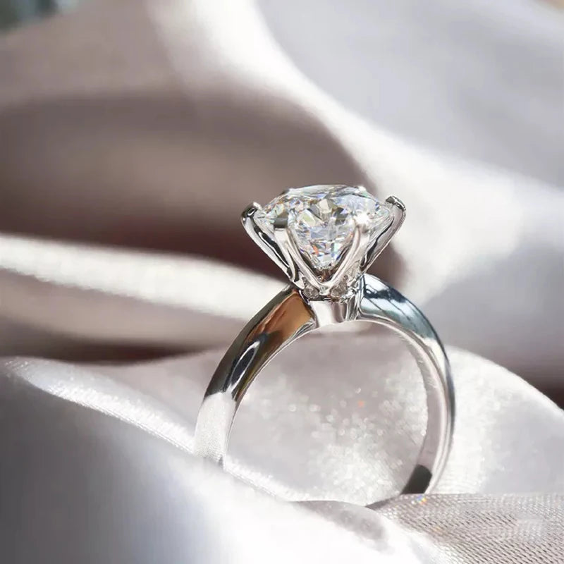 Classic 925 2-5Carat Round Moissanite Rings