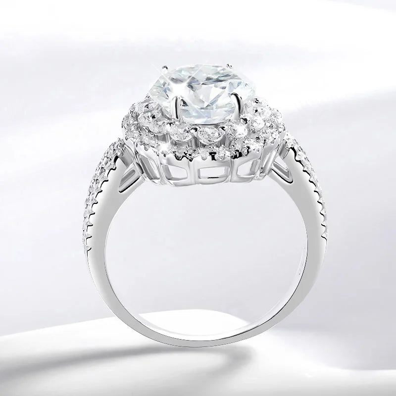 Luxury 925 Sterling Silver 3CT Moissanite Ring