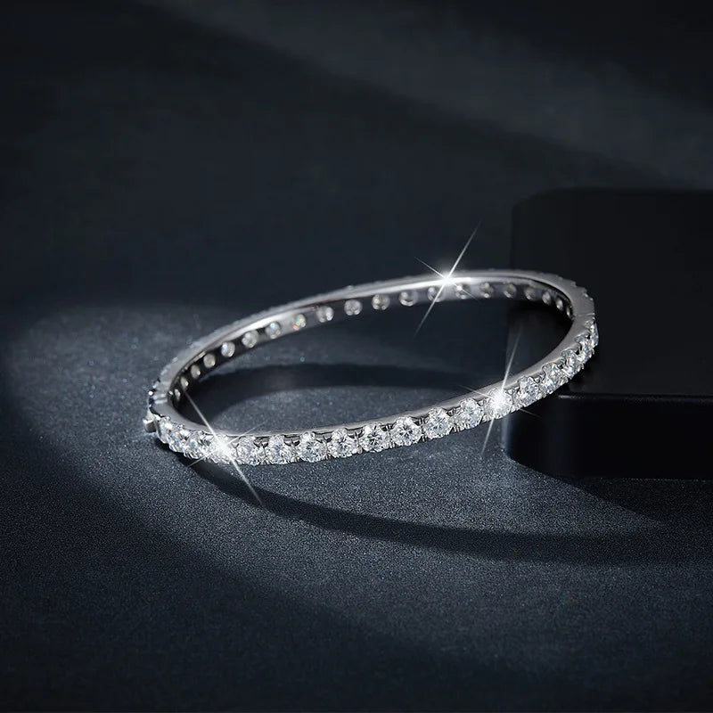 Luxury Round Cut 18k Plated S925 Silver Moissanite Bracelet