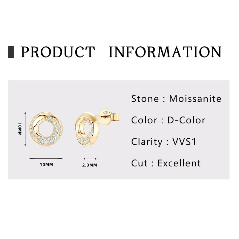 Lynn's Circle Pave Setting Moissanite Studs Earring