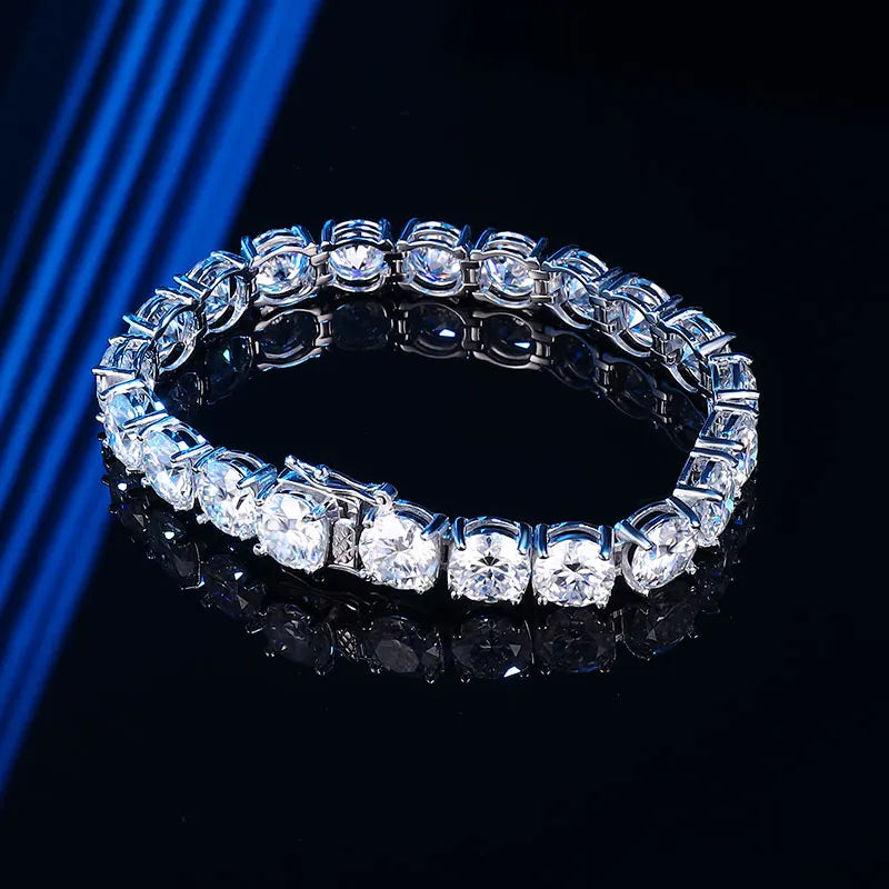 Luxury 6.5/8mm each 925 silver Moissanite Tennis Bracelets