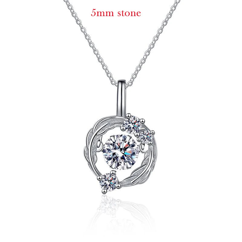 Dancing stone 5/6/6.5mm Zircon moissanite Necklace