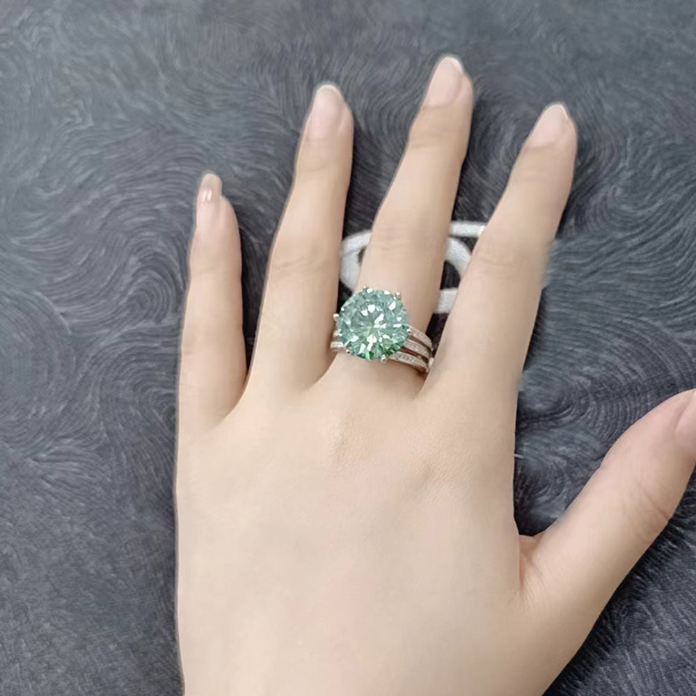 Luxury Round cut 10ct Moissanite Ring