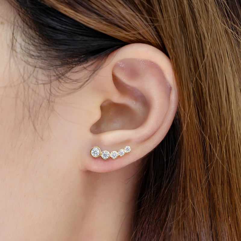 Geraldine's Daily Round Moissanite Studs Earrings