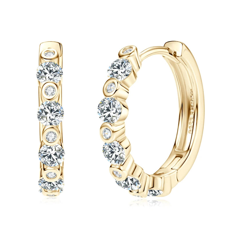 Lynn's Classic Daily Jewelry Moissanite Hoops Earrings