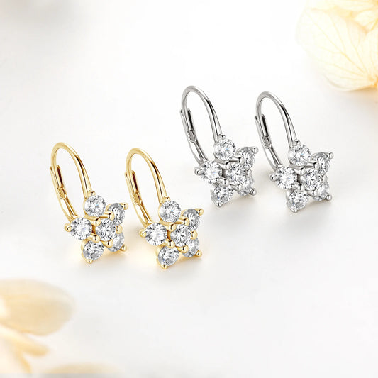 Daily Jewelry Star Moissanite Hoop Earrings