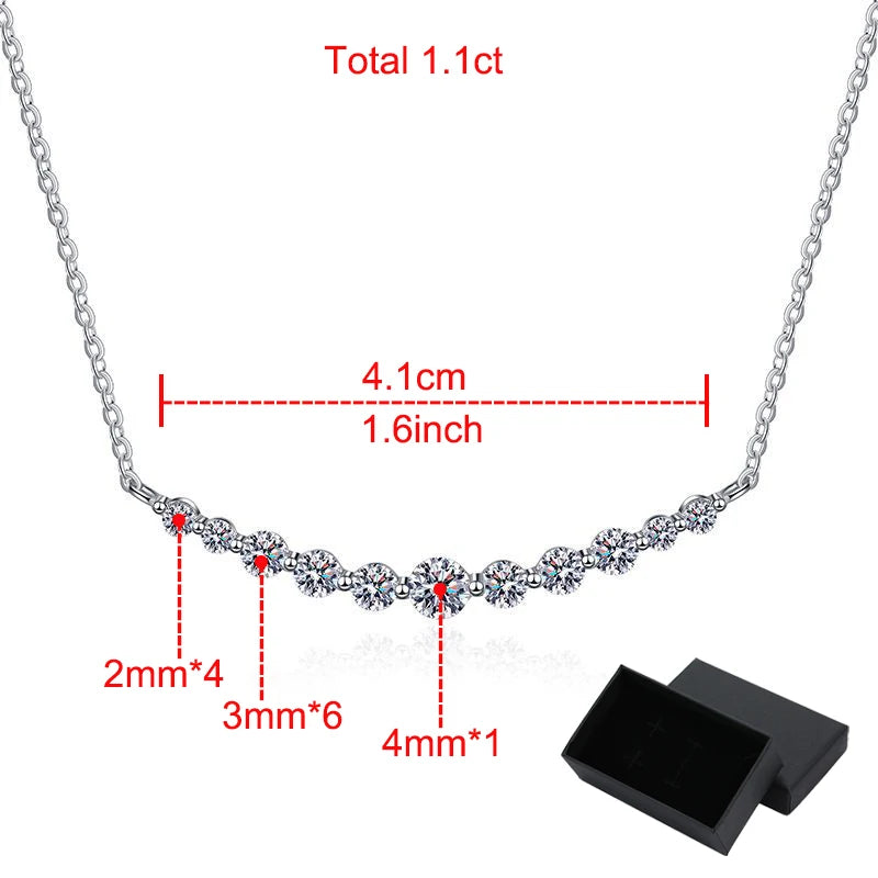 Sparkling Daily Jewelry 925 silver Moissanite Necklace