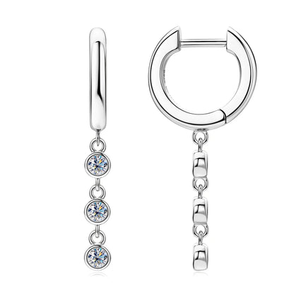 Long Chain Tassel Moissanite Drop Earrings