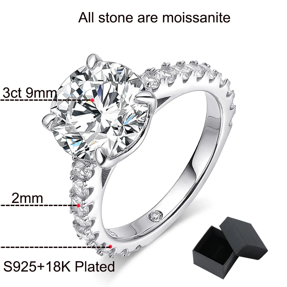 Sparkling Luxury tcw4.75ct Round cut Moissanite Row Ring