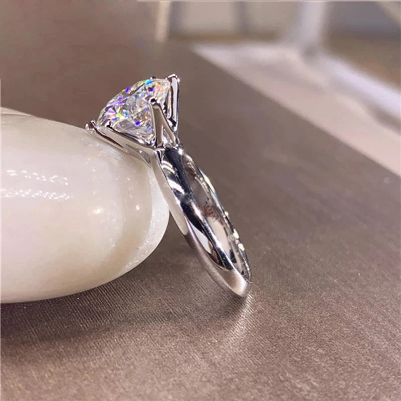 Classic 925 2-5Carat Round Moissanite Rings