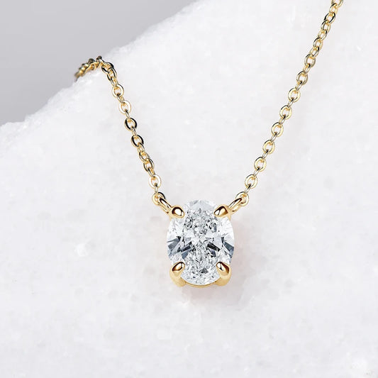 Geraldine's Trend Oval 2ct Moissanite Pendant Necklaces