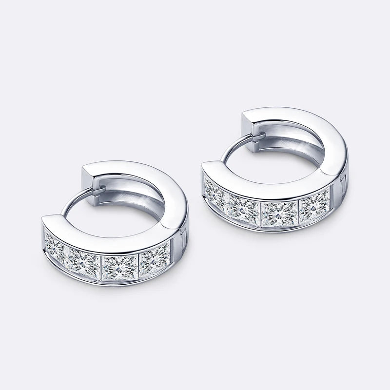 Lynn's Princess Cut Moissanite Hoop Earrings