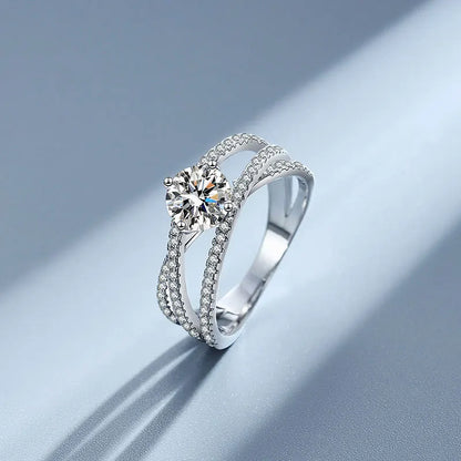 Embrace Round Moissanite Ring