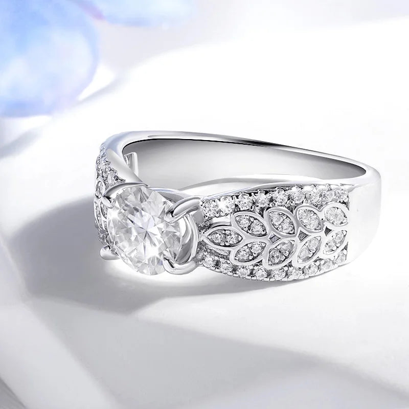 Luxury Sparkling 925 18k-Plated 1CT Moissanite Rings