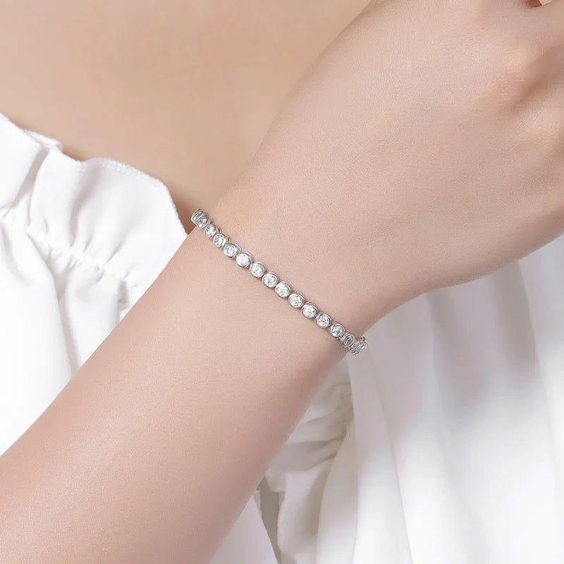 Bubble 2/3mm 925 silver Zircon Moissanite Tennis Bracelets