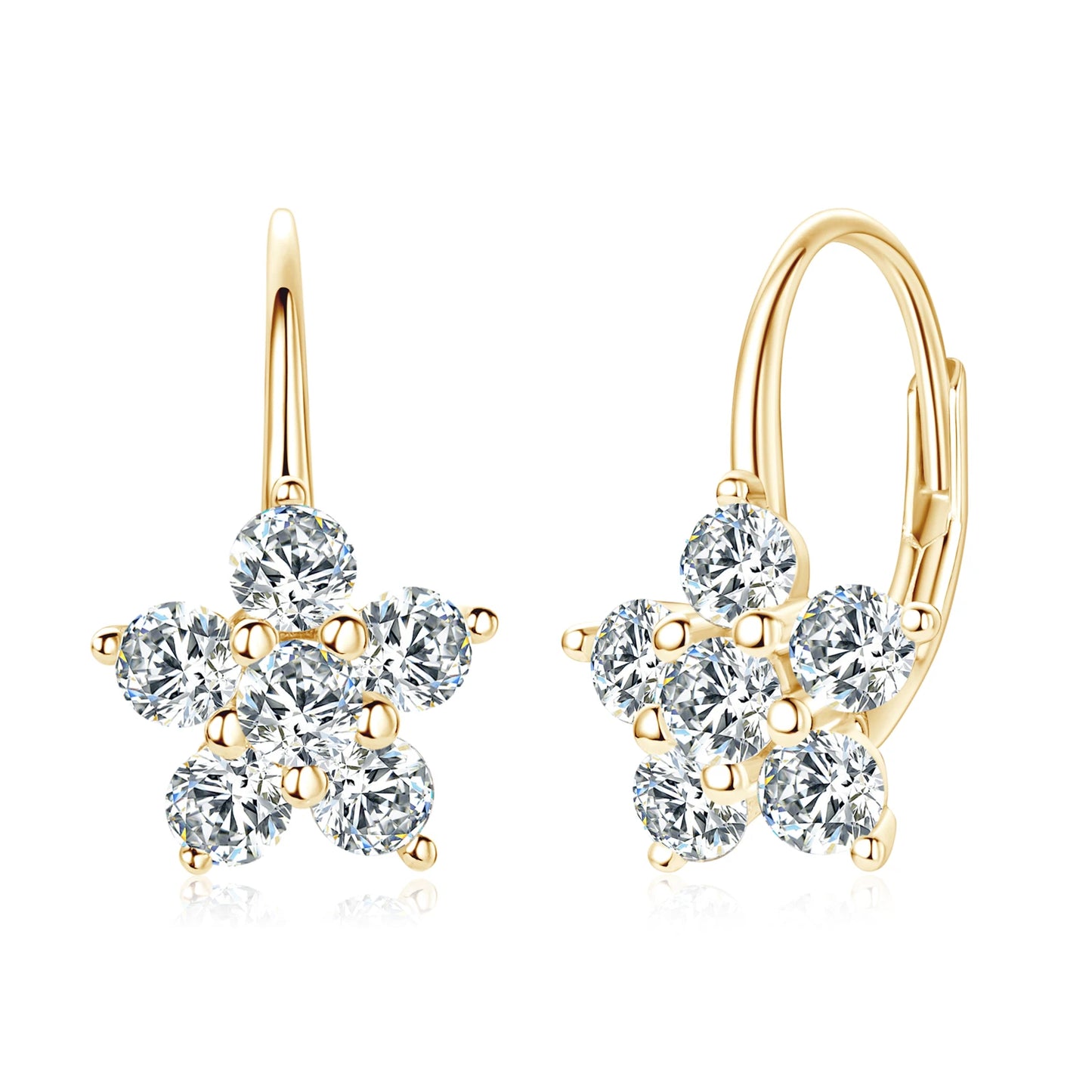 Daily Jewelry Star Moissanite Hoop Earrings