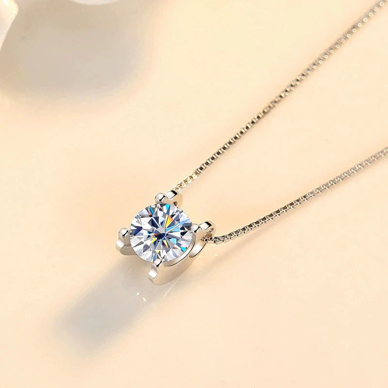 Daily Round Moissanite Pendant Necklace