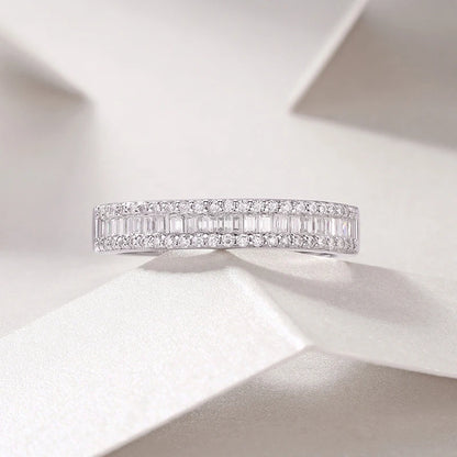 925 Moissnaite Half Row Ring