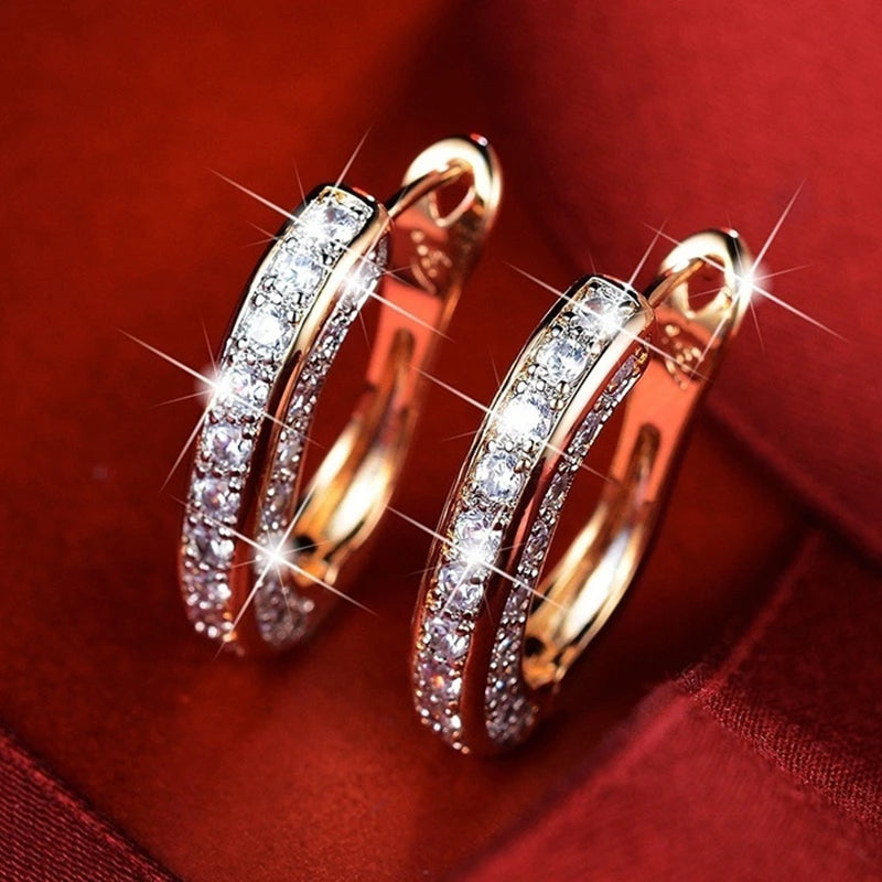 Sparkling 925 silver Huggie Moissanite Hoop Earrings