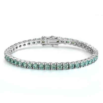 925 Round Cut Moissanite Tennis Bracelet