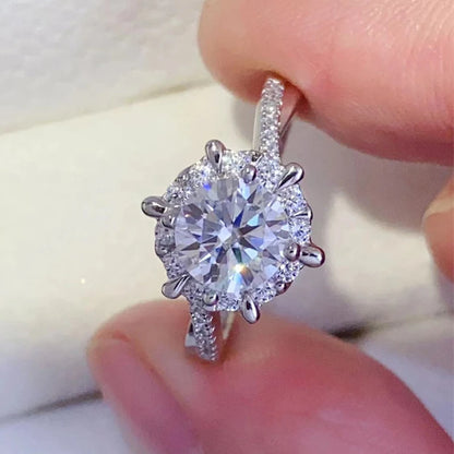 Calista Love Round Moissanite Ring
