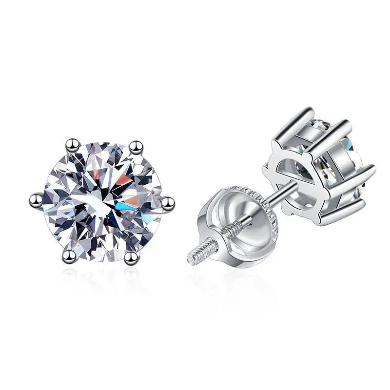 Daily Jewelry Classic 0.5-2CT Moissanite Studs Earrings