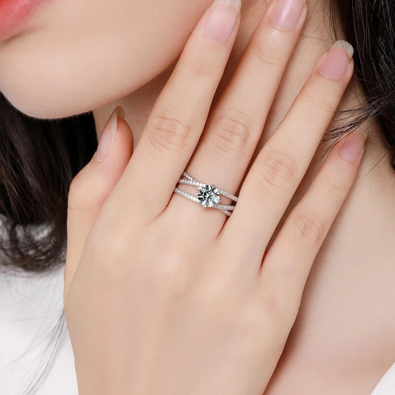 Embrace Love Round Moissanite Rings