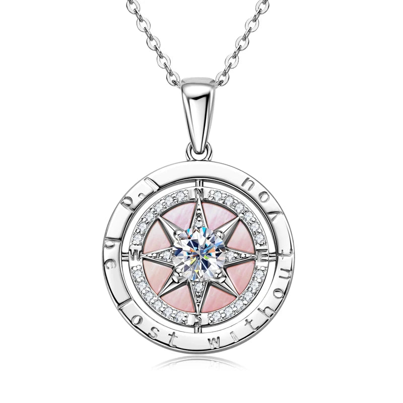 Exquisite Compass Cubic Zirconia Pendant Necklaces