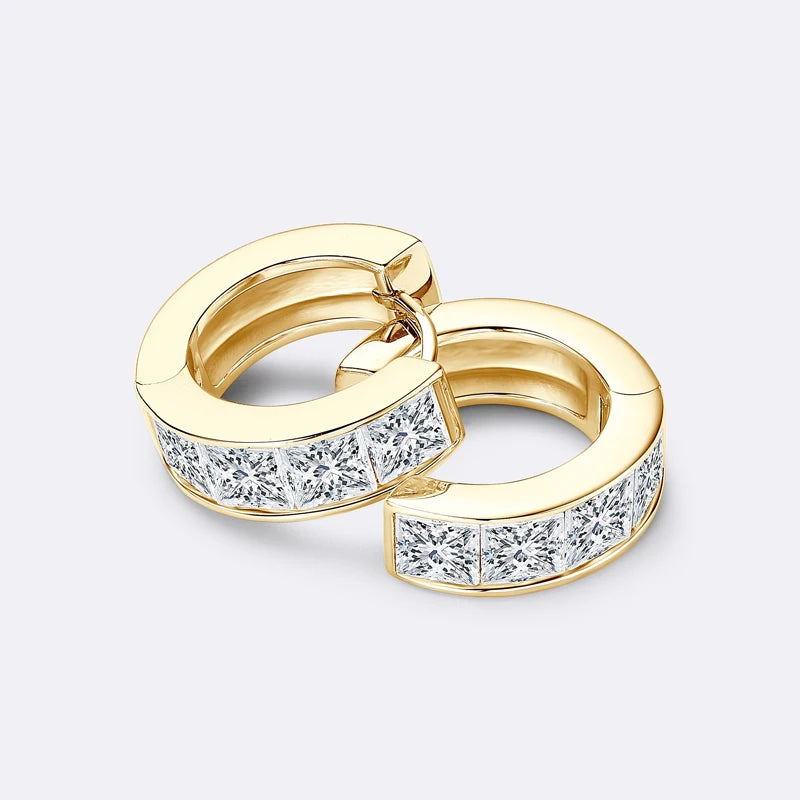 Lynn's Princess Cut Moissanite Hoop Earrings