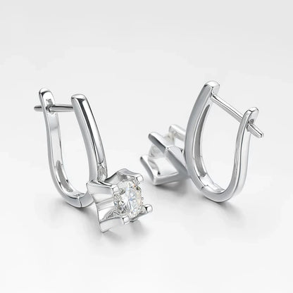Leona Moissanite Hoop Earrings