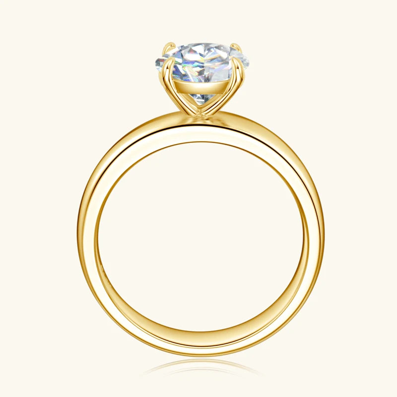 Classic Gold-Plated 925 Sliver 2ct Moissanite Ring