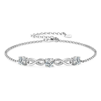 Infinity Moissanite Adjustable Chain Bracelets
