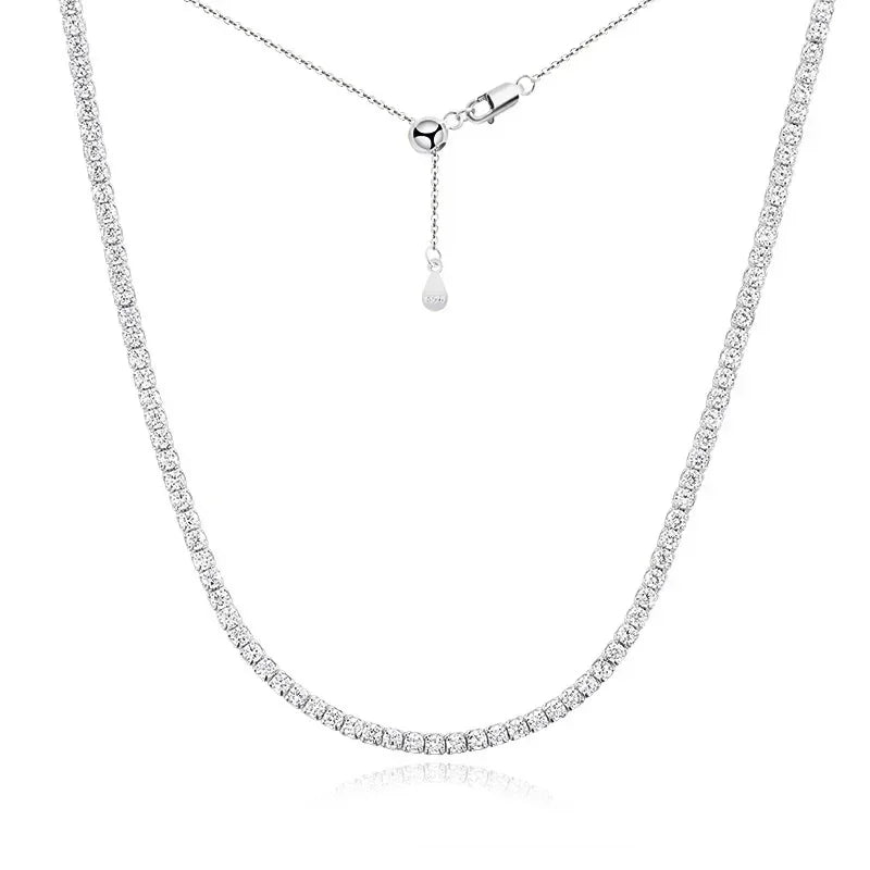 Classic Cuban Zirconia Moissanite Tennis Necklace