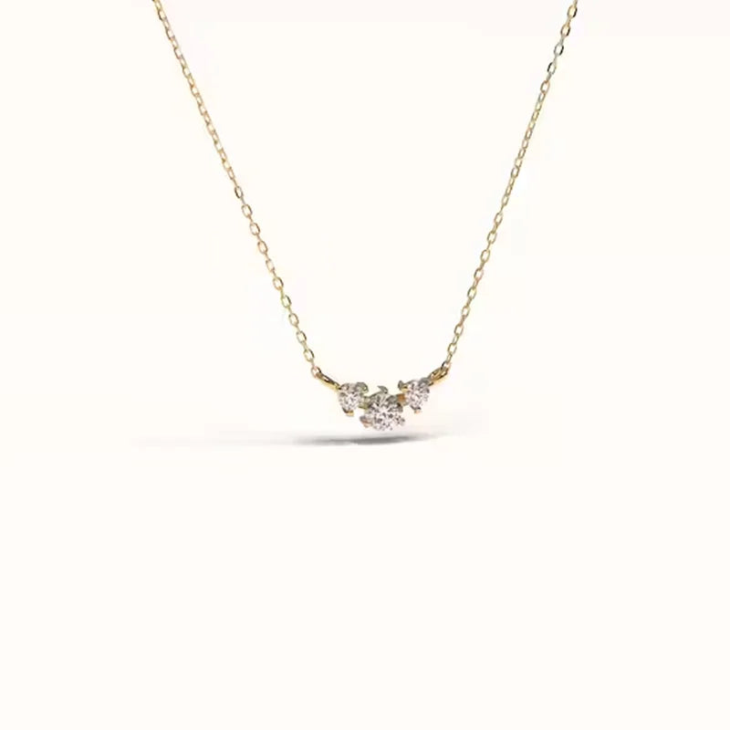 Lynn's Three Stone Moissanite Necklaces