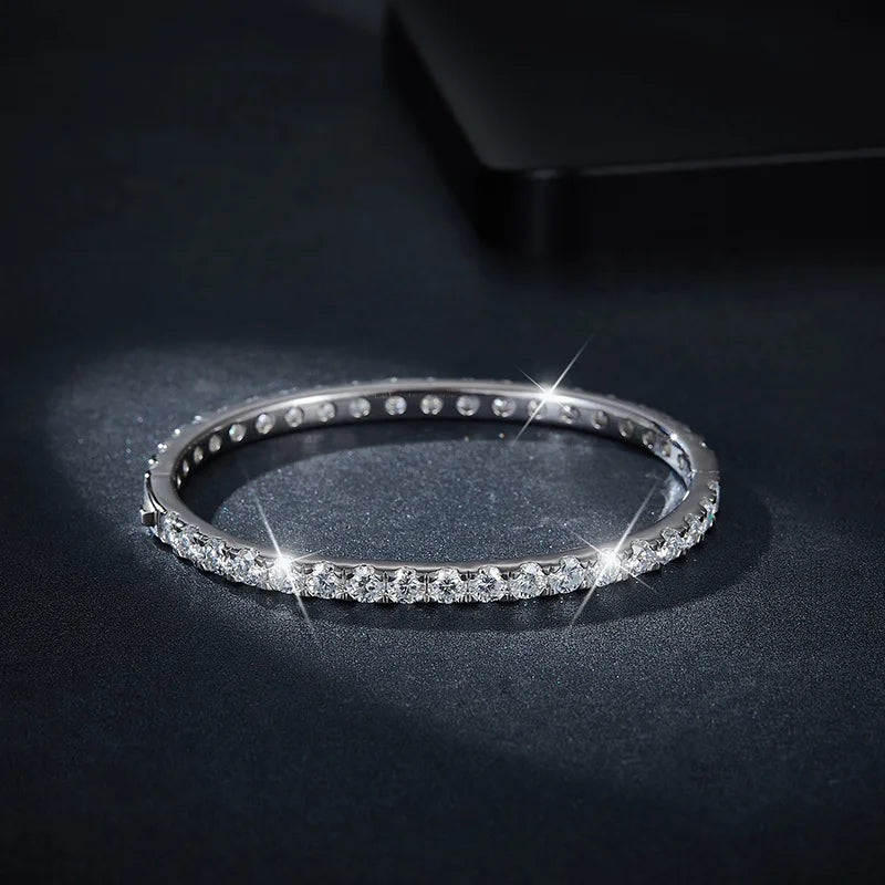 Luxury Round Cut 18k Plated S925 Silver Moissanite Bracelet