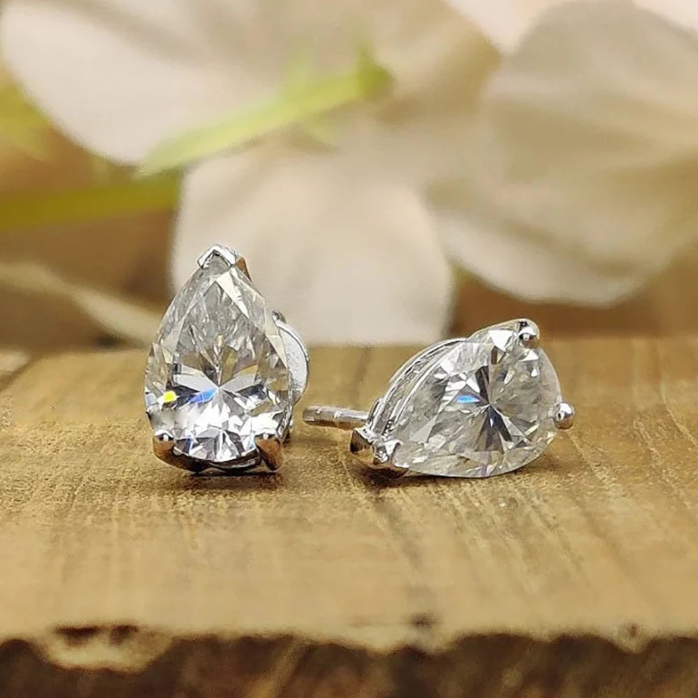 Aaliyah Pear Shape Moissanite Earrings