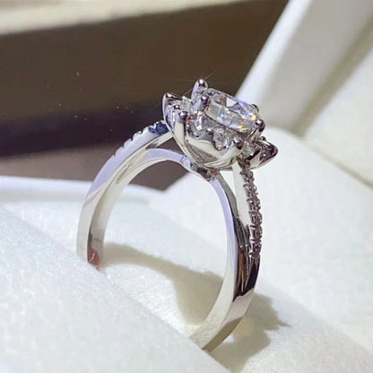 Calista Love Round Moissanite Ring