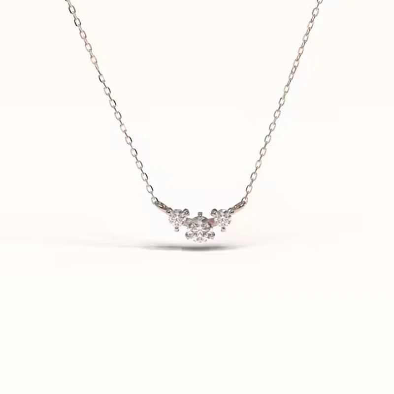 Lynn's Three Stone Moissanite Necklaces