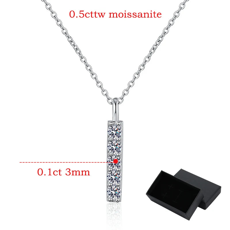 Sparkling S925 Sterling Silver 0.5ct Moissanite Necklace